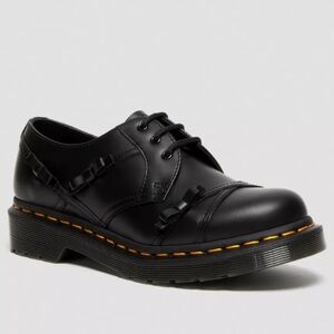 Dr Martens 1461 Women's Smooth Black Bow Oxford Loafer Size 6